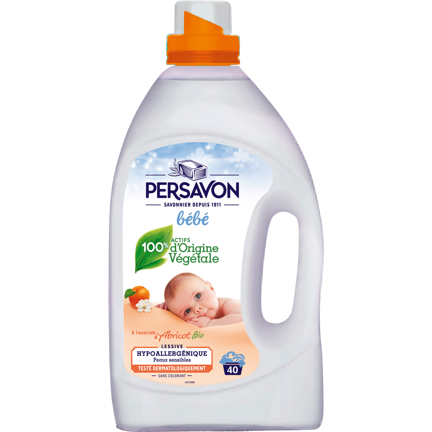 PERSAVON Lessive liquide spéciale bébé 100% actifs d'origine