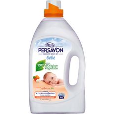 PERSAVON Lessive liquide spéciale bébé 100% actifs d'origine végétale à l'abricot 40 lavages 2l