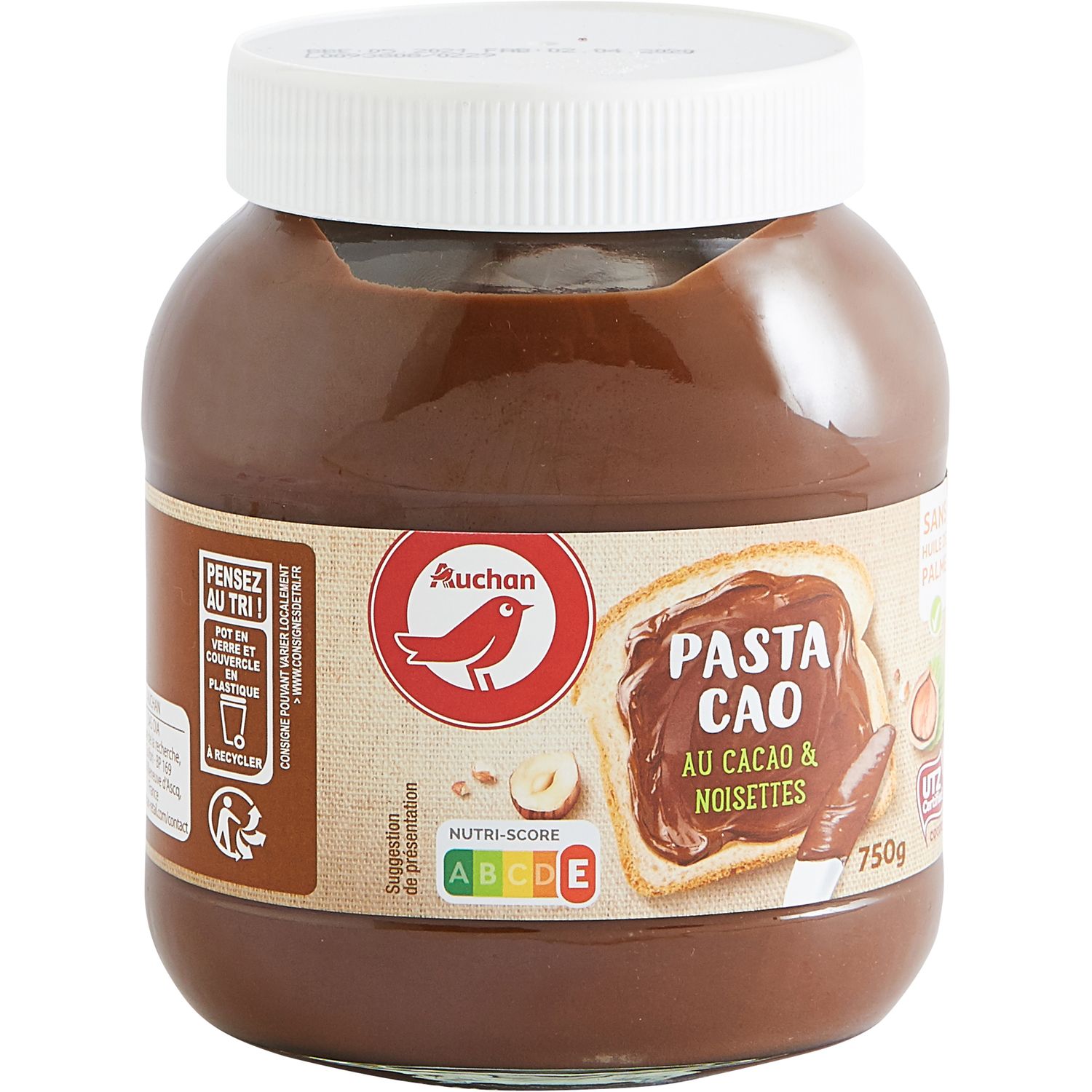 POUCE Pâte à tartiner cacao et noisettes 750g pas cher 