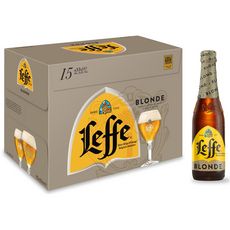 LEFFE Bière blonde 6,6% bouteilles 15x33cl
