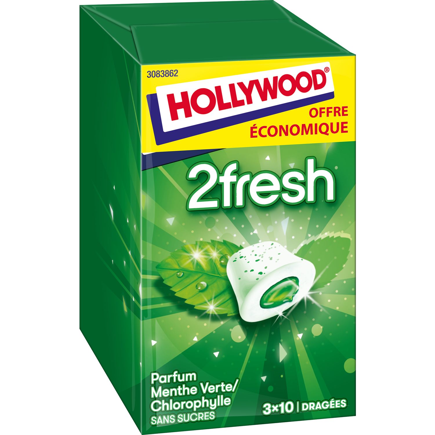 Chewing Gum Menthe Verte Chlorophylle Hollywood 31g