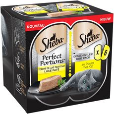 Sheba Perfect Portion Barquettes Terrine Patee De Poulet Pour Chat 6x37 5g Pas Cher A Prix Auchan