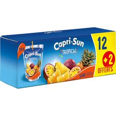CAPRI-SUN Boisson au jus de fruit saveur tropical poches 12+2 offertes 14x20cl