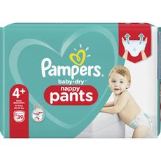 PAMPERS Baby-dry géant couches taille 4+ (9-15kg) 39 couches