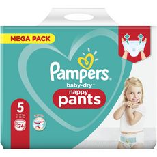 PAMPERS Baby-dry couches-culottes taille 5 (12 à 17kg) 74 couches