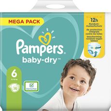 Pampers Pampers Baby Dry Couches Taille 6 13 A 18kg X70 70 Couches Pas Cher A Prix Auchan