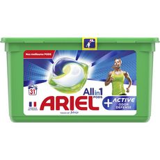 ARIEL Pods Lessive capsules écodoses active tout en 1 31 lavages 31 capsules