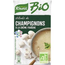 KNORR Velouté bio de champignons à la crème fraîche fabriqué en Alsace 4 personnes 1l