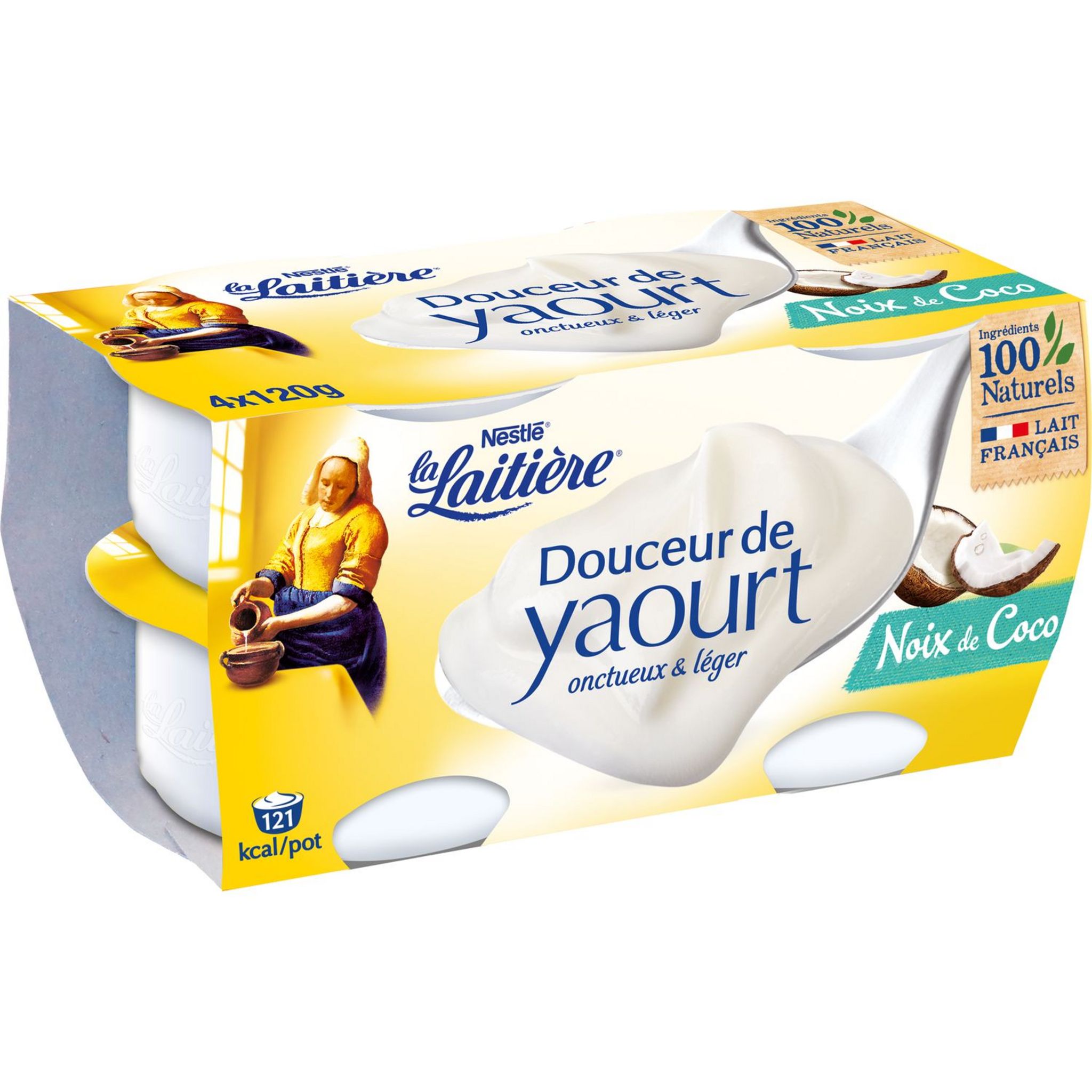 Yaourts fermiers arôme noix de coco - 500 g - La Grande Dennerie