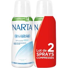 NARTA Narta Déodorant en spray compressé 48h anti-traces fraîcheur pure 2x100ml 2x100ml