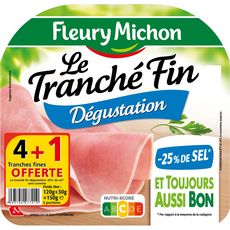 FLEURY MICHON Jambon blanc dégustation le tranché fin 4 tranches + 1 offerte 150g