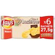 LAY'S Chips à l'ancienne nature en sachets individuels lot de 6 6x27,5g