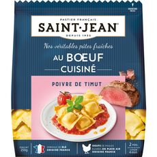 SAINT JEAN Saint-Jean Pâtes fraîches farcies au boeuf cuisiné et poivre de Timut 250g 2 portions 250g