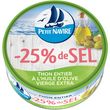 PETIT NAVIRE Thon entier à l'huile d'olive -25% sel 160g
