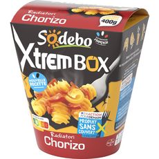 SODEBO Xtrem Box Radiatori Chorizo sans couverts 1 portion 400g