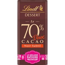 LINDT Tablette de chocolat noir à cuisiner doux 70% de cacao 1 pièce 180g