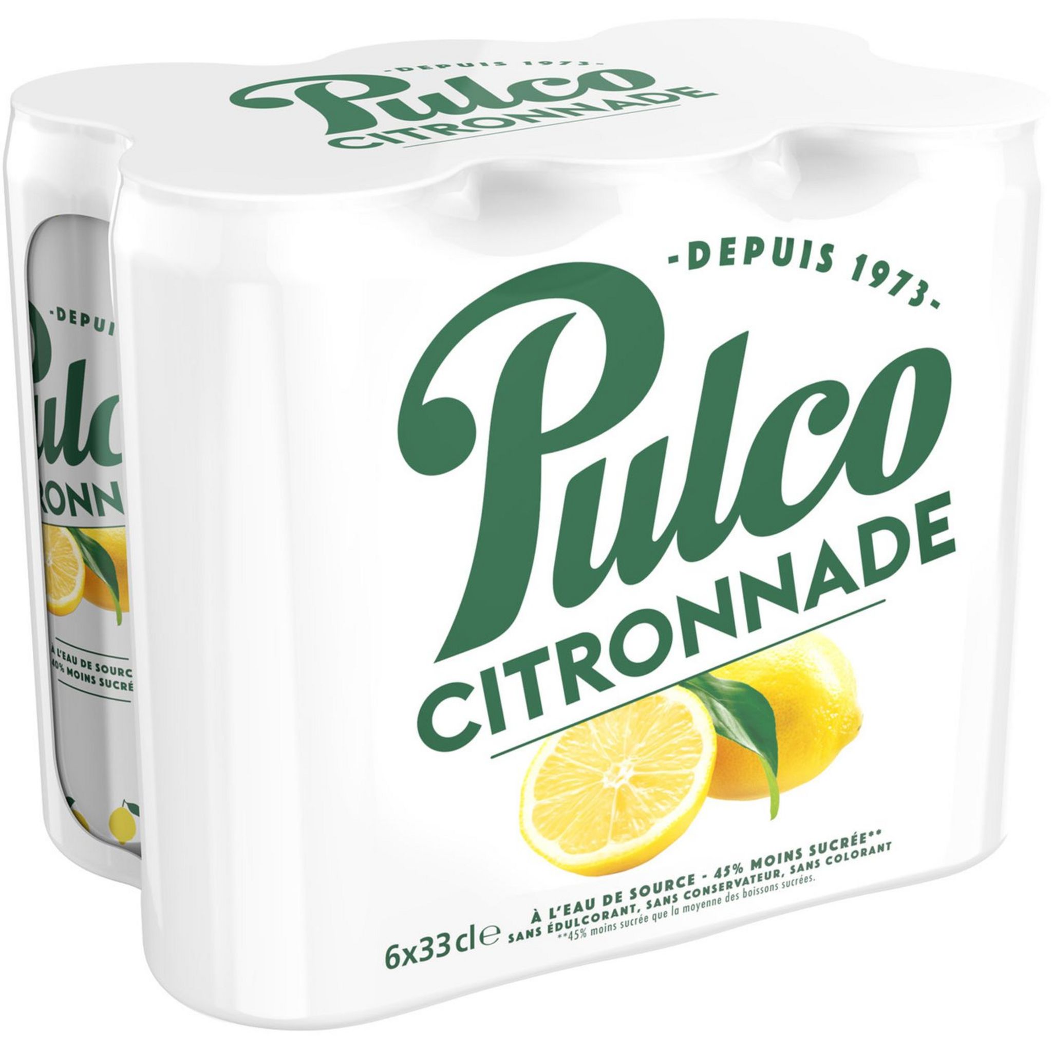 Pulco Citronnade à l'eau de source - Lot de 12 canettes slim de 33