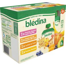 Bledina Assortiment Gourdes Dessert Puree De Fruits Des 8 Mois 8x90g Pas Cher A Prix Auchan