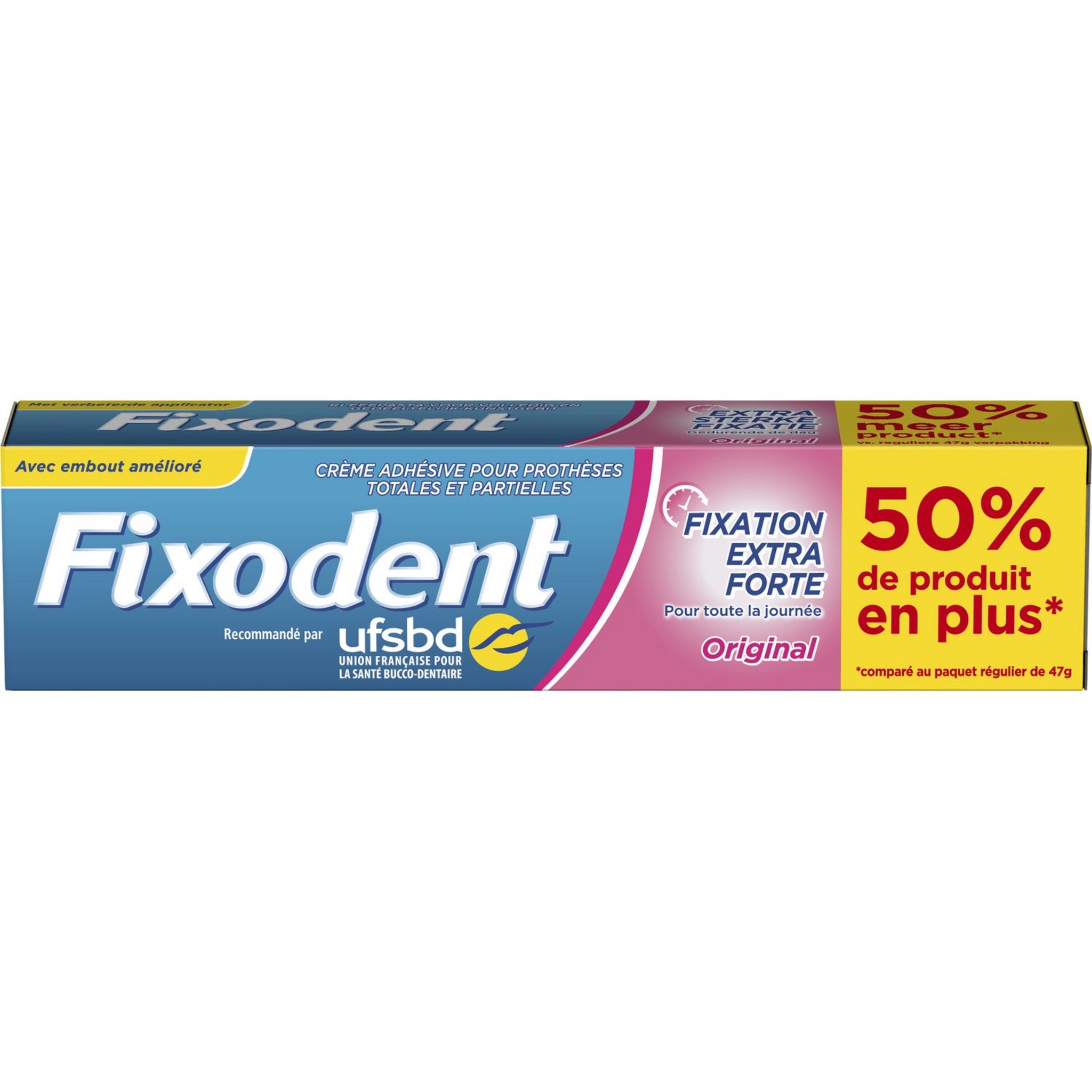 FIXODENT Crème adhésive pour prothèses fixation extra forte 70,5g