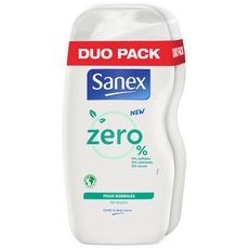 SANEX Zéro % Gel douche sans savon sulfates ni colorants peaux normales 2x500ml