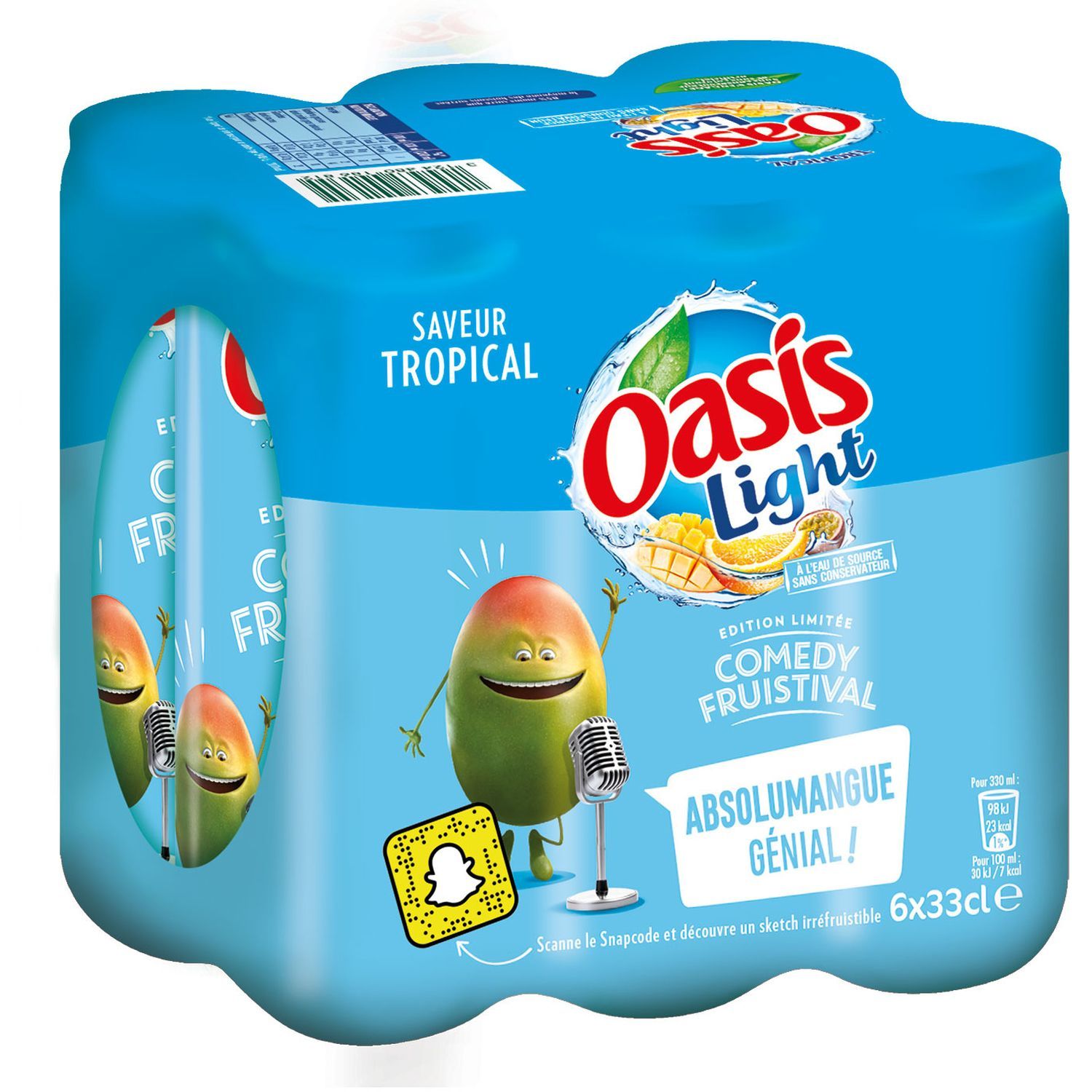 OASIS Boisson aux fruits goût tropical boîte slim 33cl pas cher