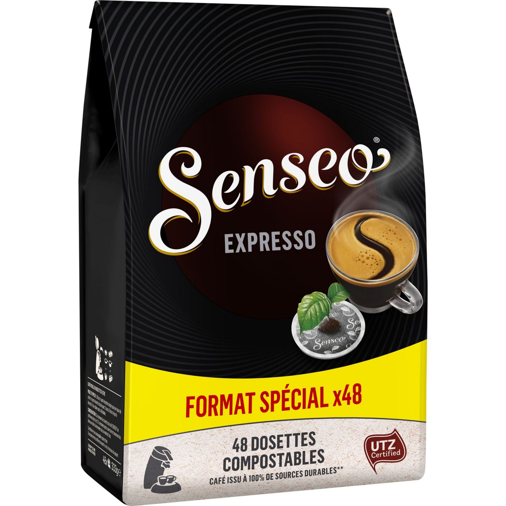 AUCHAN Dosettes de café classico intensité 5 compatibles Senseo 48