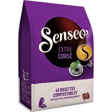 SENSEO Dosettes de café compostables extra corsé 40 dosettes 277g