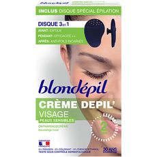 BLONDEPIL Crème dépilatoire visage peaux sensibles avec disque 3en1 20ml