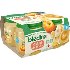 Bledina Petit Pot Dessert Cocktail De Fruits Des 6 Mois 8x130g Pas Cher A Prix Auchan