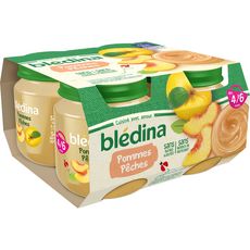 BLEDINA Petit pot dessert pomme pêche dès 4 mois 4x130g
