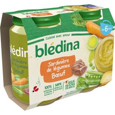 BLEDINA Petit pot jardinière de légumes et boeuf dès 6 mois 2x200g
