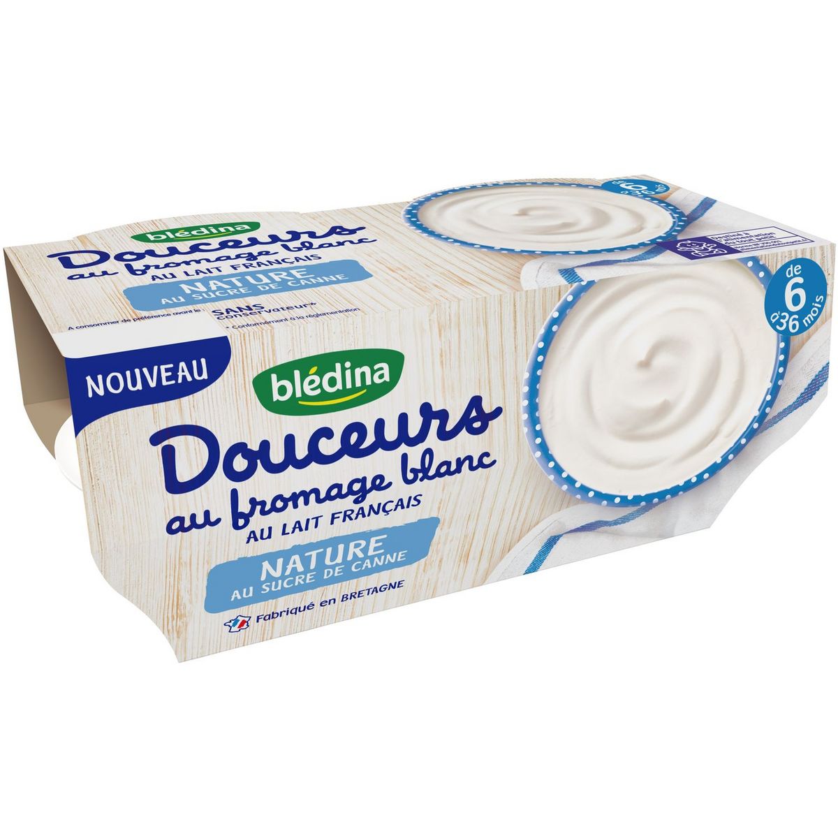 Bledina Douceurs Au Fromage Blanc Pot Dessert Lacte Nature Sucre Canne Des 6 Mois 4x100g Pas Cher A Prix Auchan