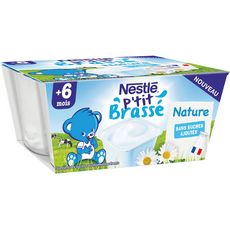 Nestle P Tit Brasse Pot Dessert Brasse Nature Sans Sucres Ajoutes Des 6 Mois 4x100g Pas Cher A Prix Auchan