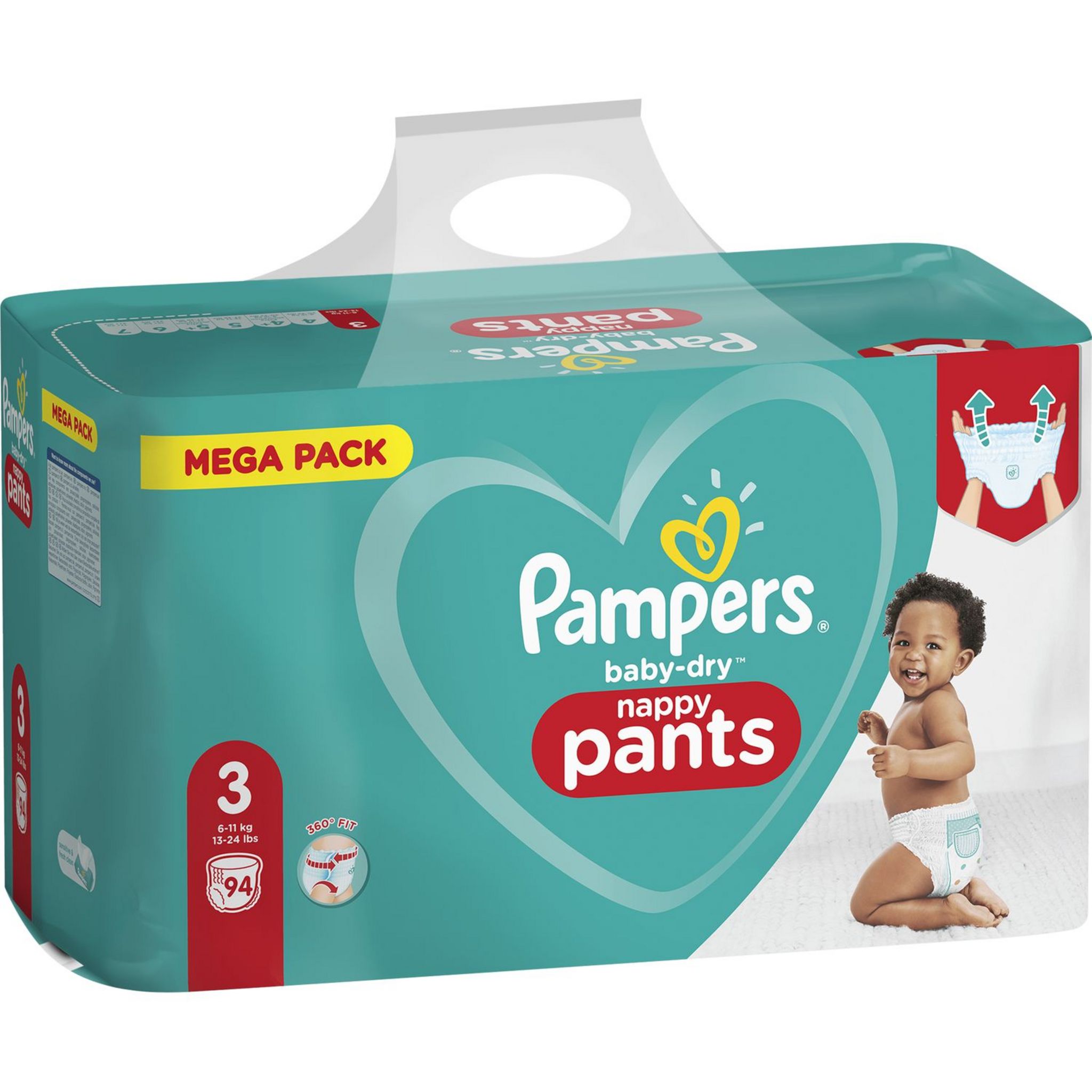 PAMPERS Baby-dry Couches-culottes taille 3 (6-11kg) 94 couches pas cher 