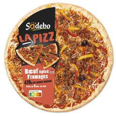 SODEBO Pizza boeuf épicé et au fromage 470g