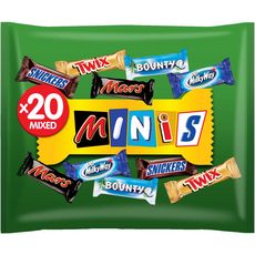 MARS Minis barres mix mars snickers twix bounty milky way  20 pièces 400g