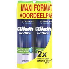 GILLETTE Series Gel à raser peaux sensibles à l'aloe 2x200ml