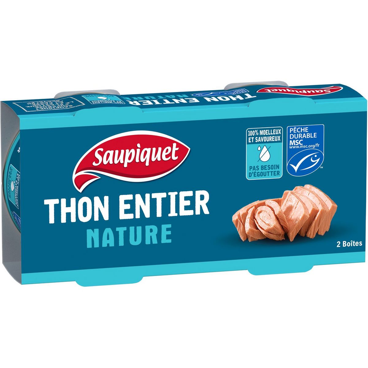 SAUPIQUET Thon entier nature MSC 2x140g