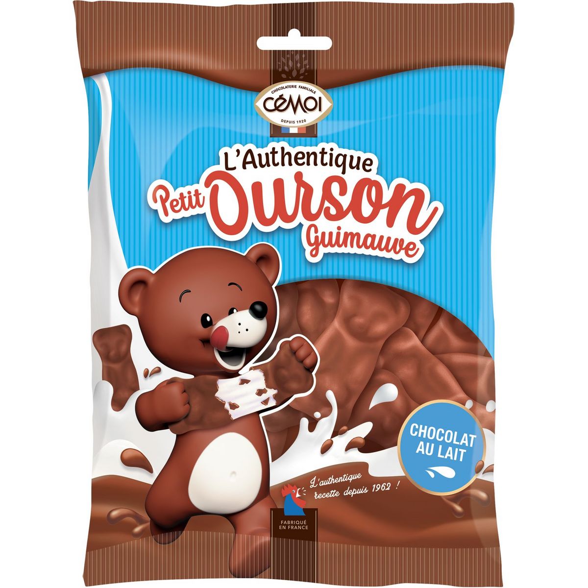 CEMOI Guimauves authentiques petit ourson chocolat au lait 180g