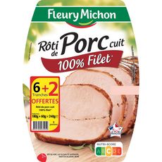 FLEURY MICHON Fleury Michon Rôti de porc cuit x6 tranches + 2 offertes 240g 8 tranches 240g