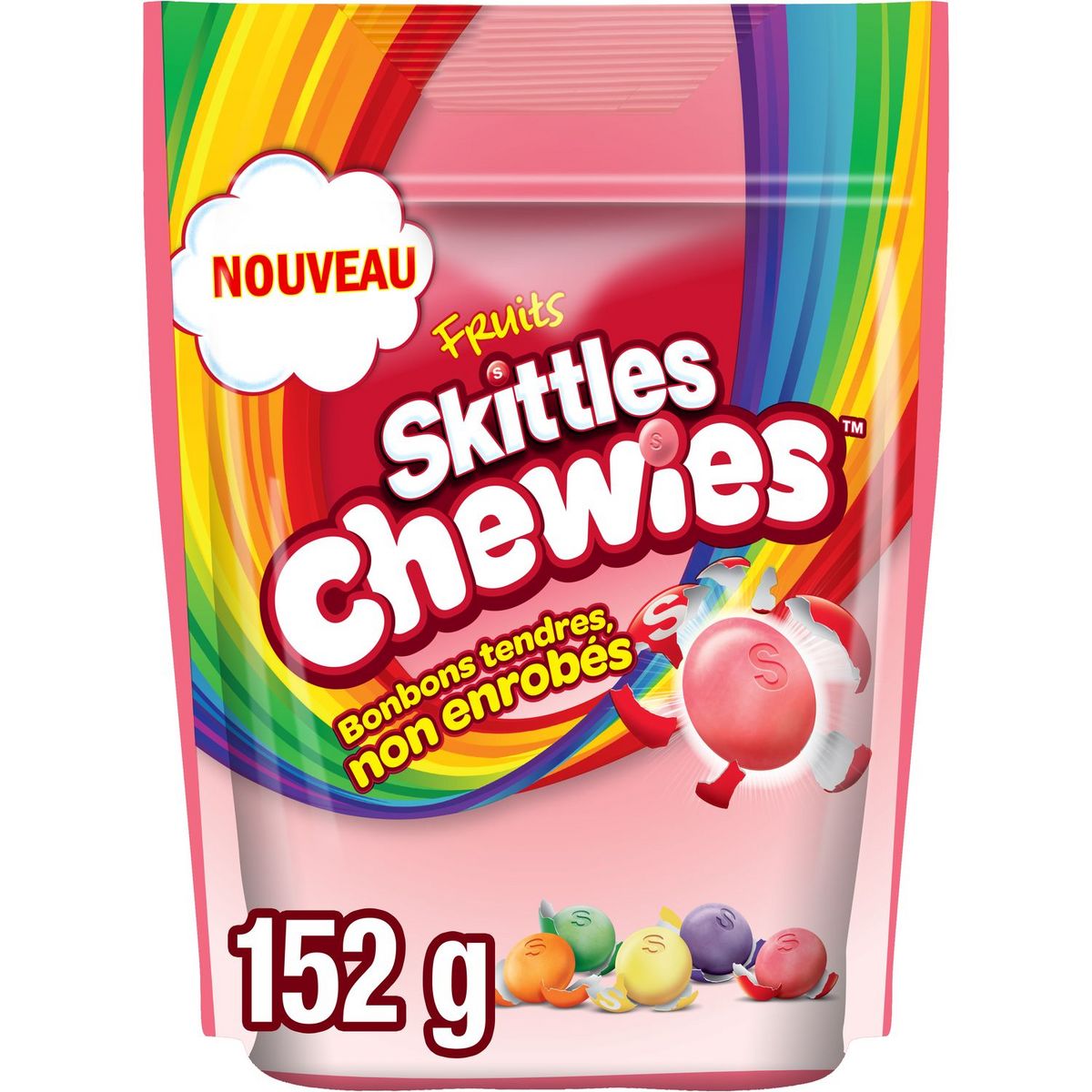 SKITTLES Chewies bonbons tendres non enrobés aux fruits 152g pas cher 