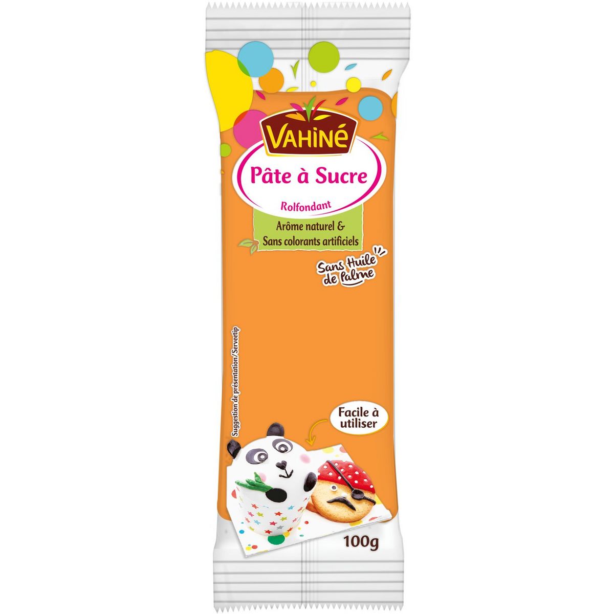 VAHINE Pâte à sucre orange goût vanille 100g pas cher 