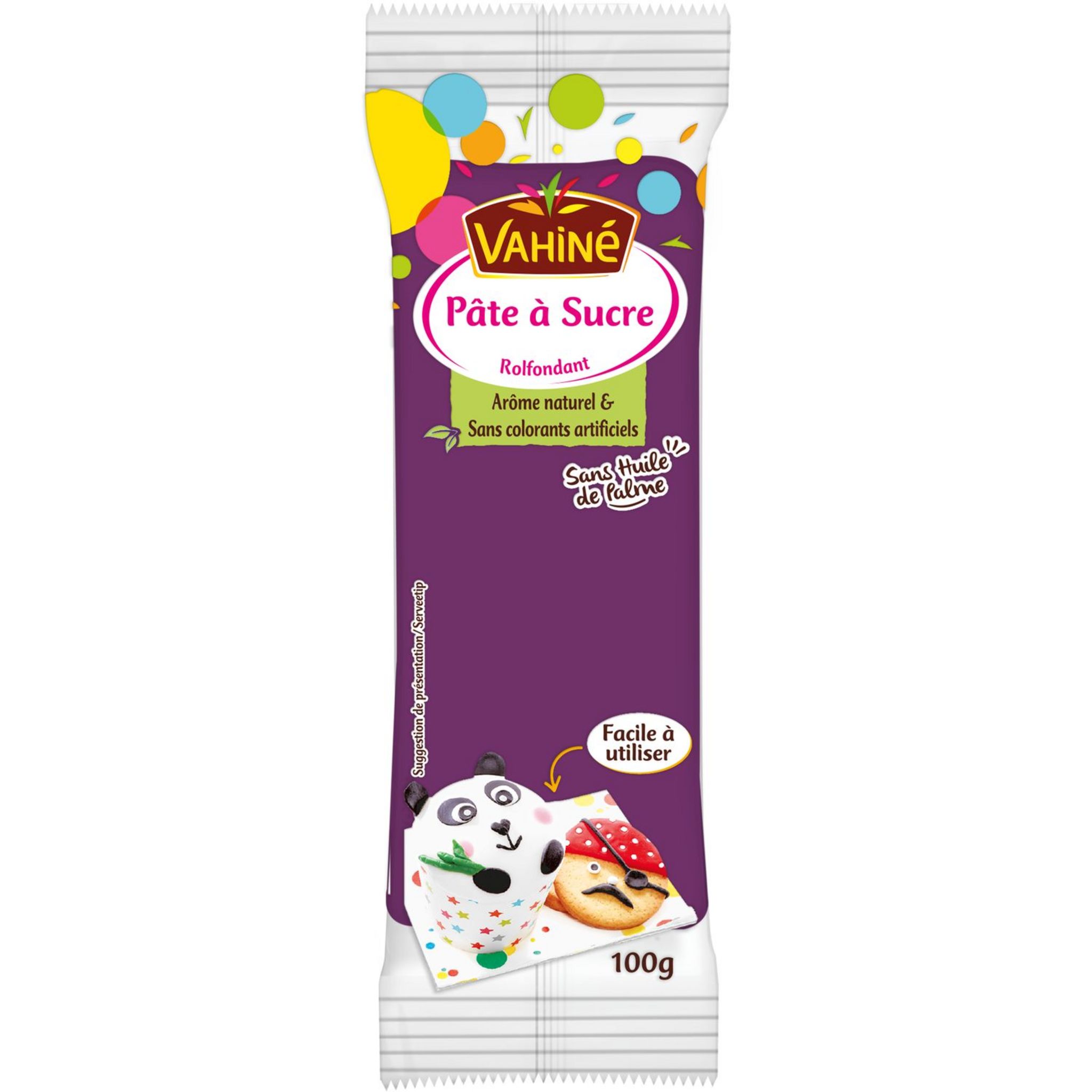 VAHINE Pâte à sucre violette 100g pas cher 