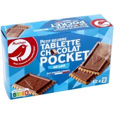 Auchan Petits Beurre Avec Tablette De Chocolat Au Lait Sachets Fraicheur 12x2 Biscuits 225g Pas Cher A Prix Auchan