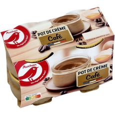 Auchan Auchan Petit Pot De Creme Saveur Cafe 4x100g Pas Cher A Prix Auchan