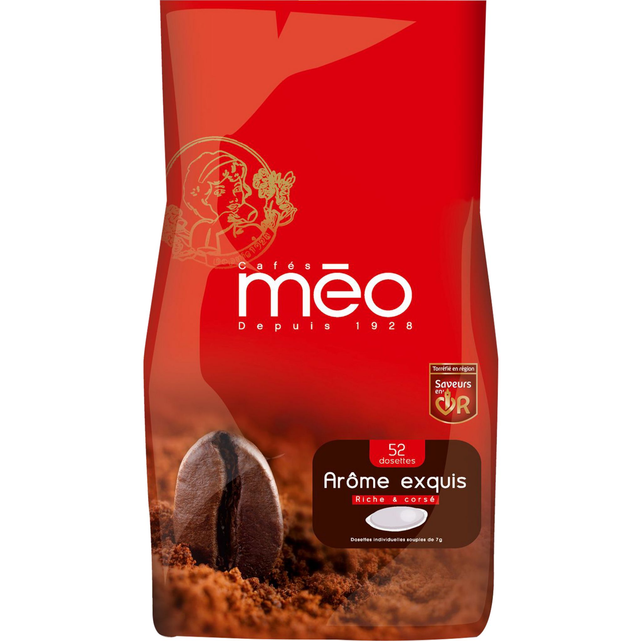 MEO Dosettes de café riche et corsé compatibles Senseo 52 dosettes 364g pas  cher 