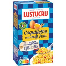 LUSTUCRU Coquillettes aux œufs frais, blé français 500g