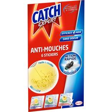 CATCH Catch sticker anti-mouches décoratif jaune x6