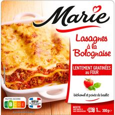 MARIE Lasagnes à la bolognaise sans couverts 1 portion 300g