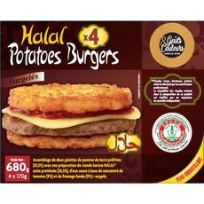 Potatoes burgers halal 4 pièces 680g